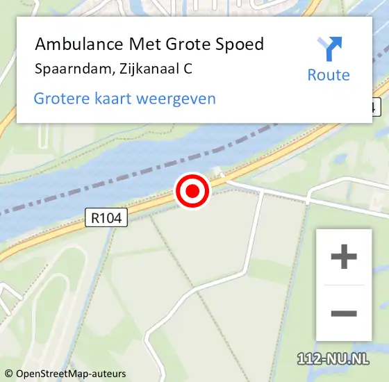 Locatie op kaart van de 112 melding: Ambulance Met Grote Spoed Naar Spaarndam, Zijkanaal C op 31 mei 2016 12:34