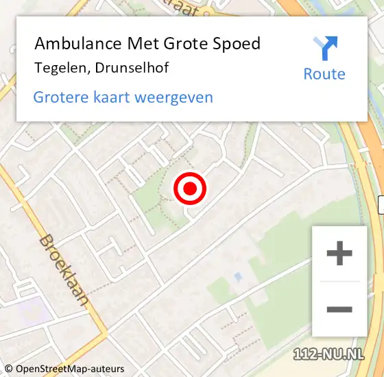 Locatie op kaart van de 112 melding: Ambulance Met Grote Spoed Naar Tegelen, Drunselhof op 16 december 2013 18:34