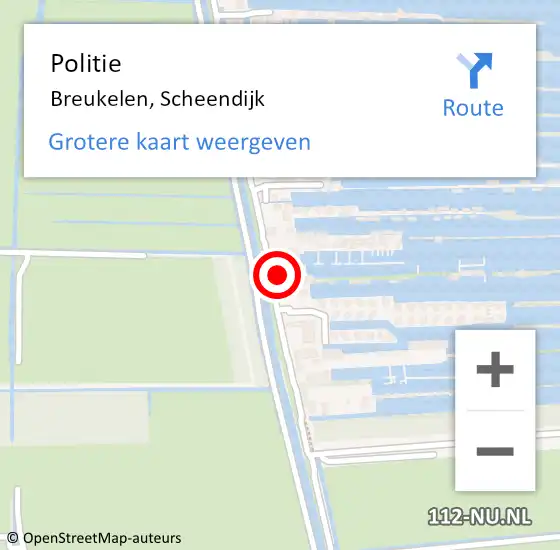 Locatie op kaart van de 112 melding: Politie Breukelen, Scheendijk op 31 mei 2016 12:50