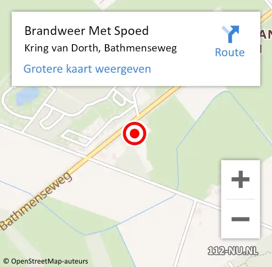 Locatie op kaart van de 112 melding: Brandweer Met Spoed Naar Kring van Dorth, Bathmenseweg op 31 mei 2016 12:59
