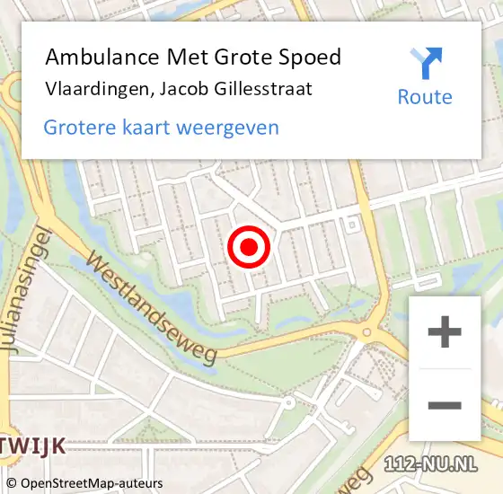 Locatie op kaart van de 112 melding: Ambulance Met Grote Spoed Naar Vlaardingen, Jacob Gillesstraat op 31 mei 2016 13:46