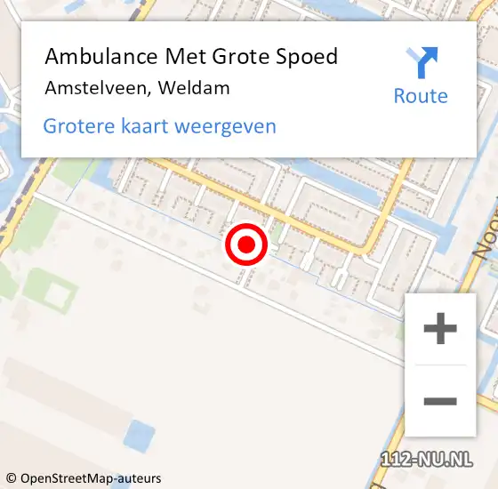 Locatie op kaart van de 112 melding: Ambulance Met Grote Spoed Naar Amstelveen, Weldam op 31 mei 2016 14:05