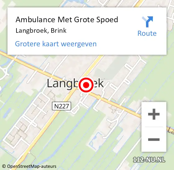 Locatie op kaart van de 112 melding: Ambulance Met Grote Spoed Naar Langbroek, Brink op 31 mei 2016 15:21