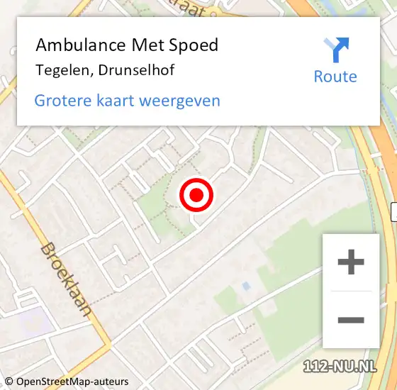 Locatie op kaart van de 112 melding: Ambulance Met Spoed Naar Tegelen, Drunselhof op 16 december 2013 19:00