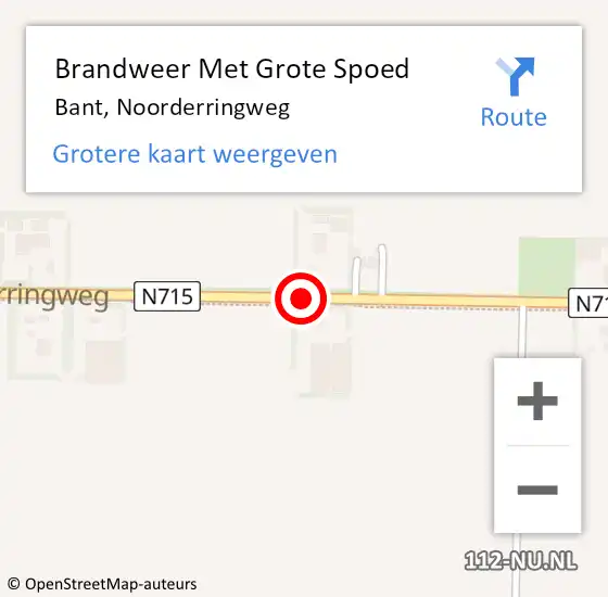 Locatie op kaart van de 112 melding: Brandweer Met Grote Spoed Naar Bant, Noorderringweg op 16 december 2013 19:13