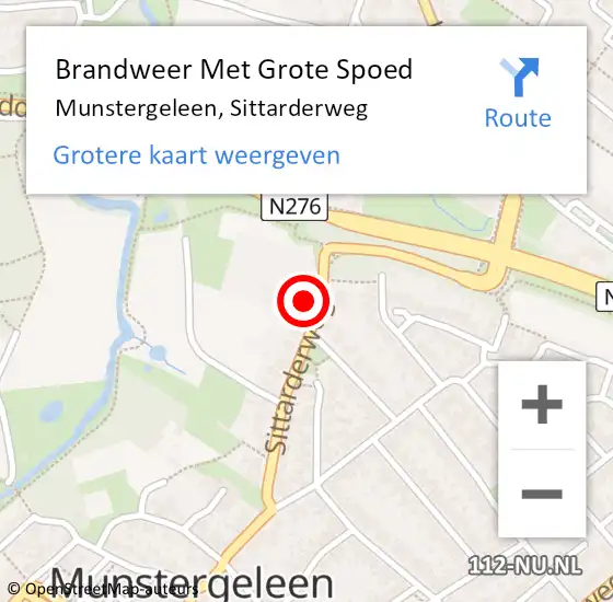 Locatie op kaart van de 112 melding: Brandweer Met Grote Spoed Naar Munstergeleen, Sittarderweg op 31 mei 2016 19:04