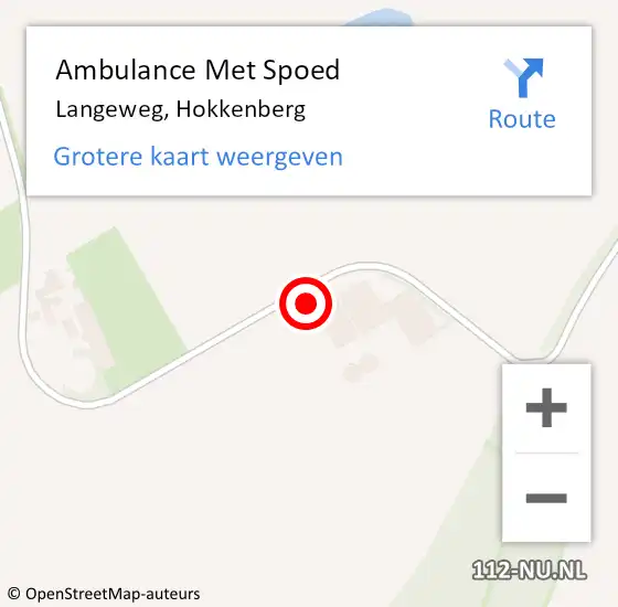 Locatie op kaart van de 112 melding: Ambulance Met Spoed Naar Langeweg, Hokkenberg op 31 mei 2016 19:35
