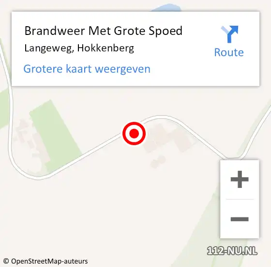 Locatie op kaart van de 112 melding: Brandweer Met Grote Spoed Naar Langeweg, Hokkenberg op 31 mei 2016 19:37