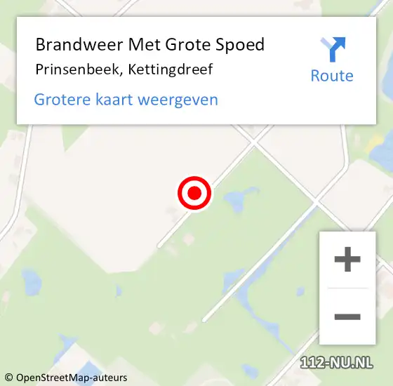 Locatie op kaart van de 112 melding: Brandweer Met Grote Spoed Naar Prinsenbeek, Kettingdreef op 31 mei 2016 20:13