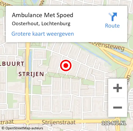 Locatie op kaart van de 112 melding: Ambulance Met Spoed Naar Oosterhout, Lochtenburg op 31 mei 2016 20:23