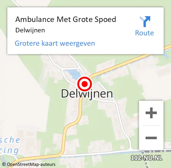 Locatie op kaart van de 112 melding: Ambulance Met Grote Spoed Naar Delwijnen op 31 mei 2016 20:51