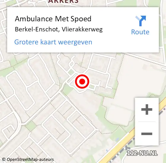 Locatie op kaart van de 112 melding: Ambulance Met Spoed Naar Berkel-Enschot, Vlierakkerweg op 31 mei 2016 21:58