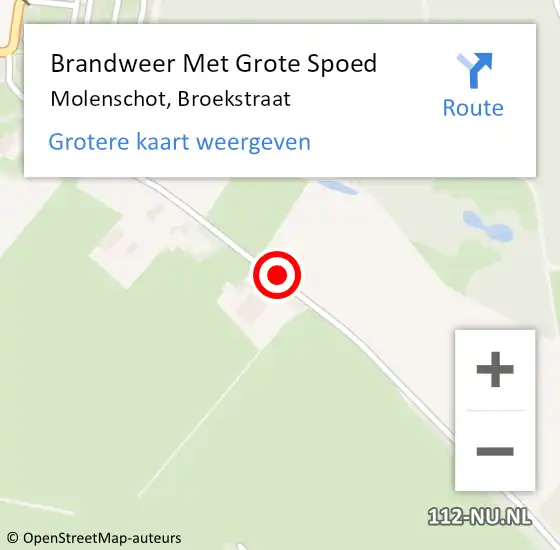 Locatie op kaart van de 112 melding: Brandweer Met Grote Spoed Naar Molenschot, Broekstraat op 31 mei 2016 23:07