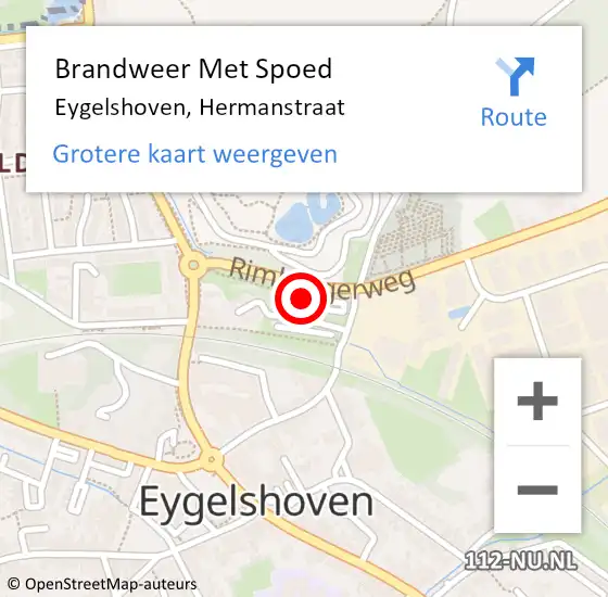 Locatie op kaart van de 112 melding: Brandweer Met Spoed Naar Eygelshoven, Hermanstraat op 1 juni 2016 02:09