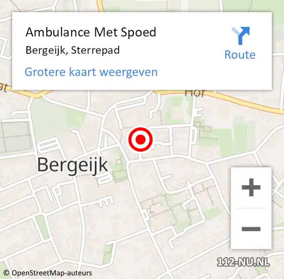 Locatie op kaart van de 112 melding: Ambulance Met Spoed Naar Bergeijk, Sterrepad op 1 juni 2016 07:45