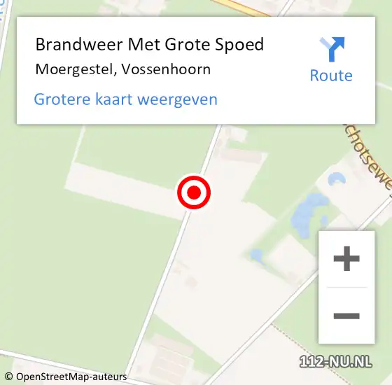 Locatie op kaart van de 112 melding: Brandweer Met Grote Spoed Naar Moergestel, Vossenhoorn op 1 juni 2016 08:58