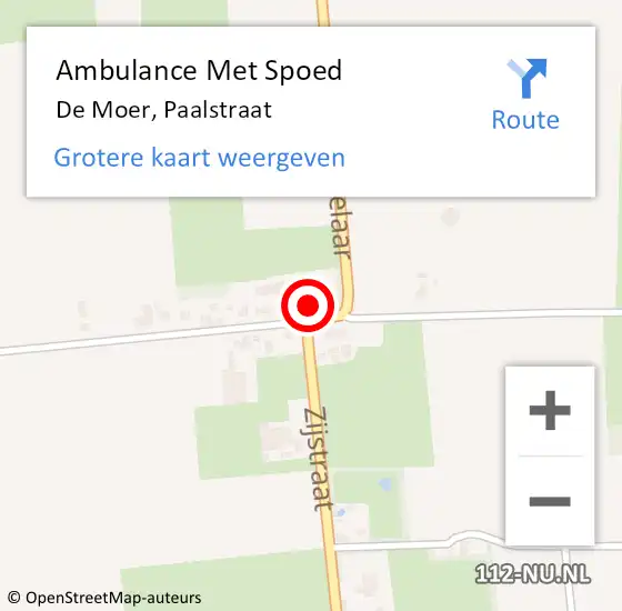 Locatie op kaart van de 112 melding: Ambulance Met Spoed Naar De Moer, Paalstraat op 1 juni 2016 14:25