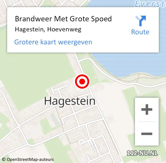 Locatie op kaart van de 112 melding: Brandweer Met Grote Spoed Naar Hagestein, Hoevenweg op 1 juni 2016 15:47