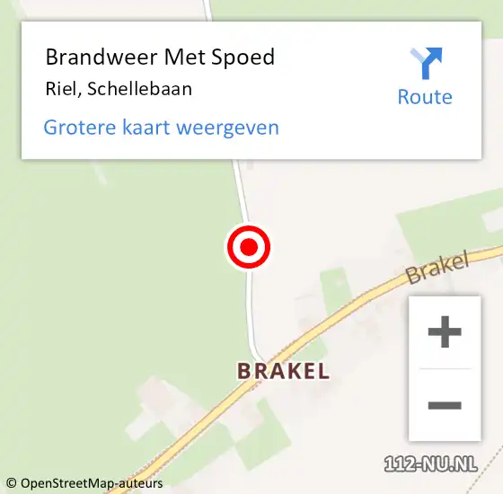 Locatie op kaart van de 112 melding: Brandweer Met Spoed Naar Riel, Schellebaan op 1 juni 2016 18:03