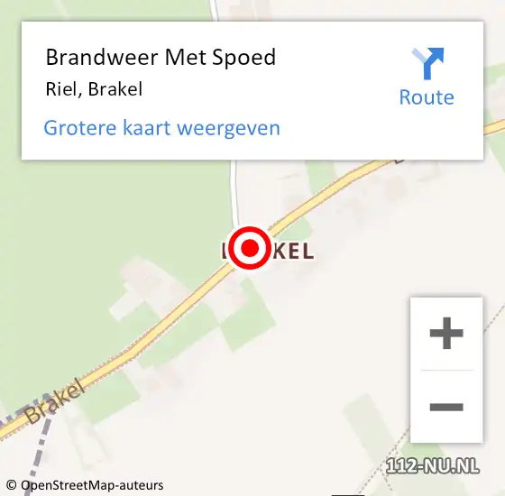 Locatie op kaart van de 112 melding: Brandweer Met Spoed Naar Riel, Brakel op 1 juni 2016 18:32