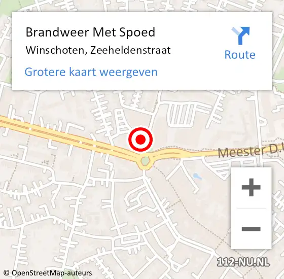 Locatie op kaart van de 112 melding: Brandweer Met Spoed Naar Winschoten, Zeeheldenstraat op 1 juni 2016 18:36