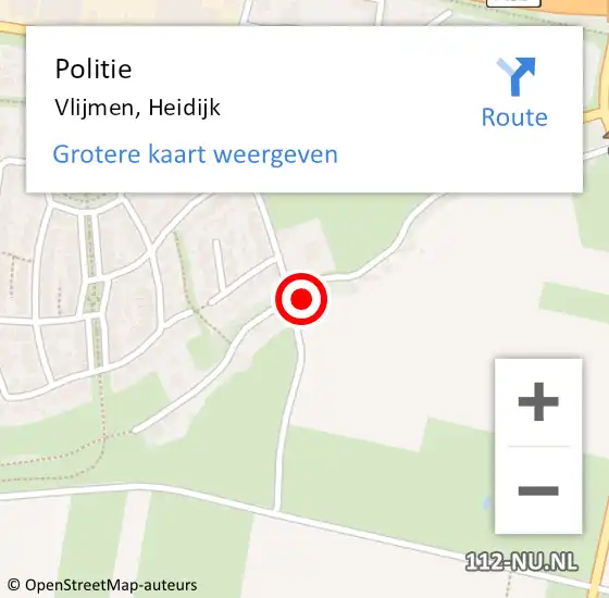 Locatie op kaart van de 112 melding: Politie Vlijmen, Heidijk op 1 juni 2016 18:40