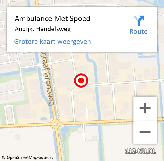 Locatie op kaart van de 112 melding: Ambulance Met Spoed Naar Andijk, Handelsweg op 1 juni 2016 19:47