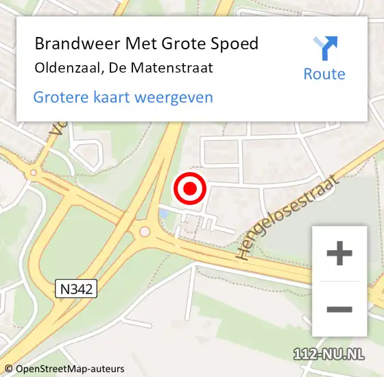 Locatie op kaart van de 112 melding: Brandweer Met Grote Spoed Naar Oldenzaal, De Matenstraat op 16 december 2013 22:06