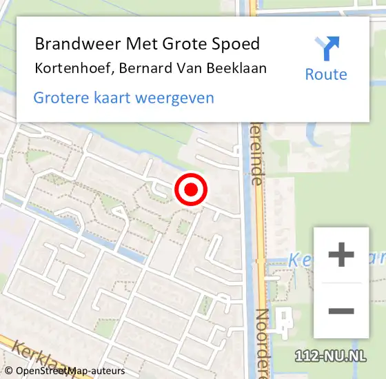 Locatie op kaart van de 112 melding: Brandweer Met Grote Spoed Naar Kortenhoef, Bernard Van Beeklaan op 1 juni 2016 21:32