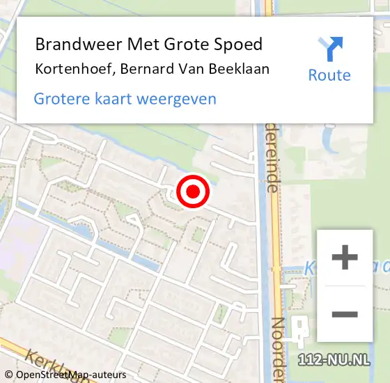 Locatie op kaart van de 112 melding: Brandweer Met Grote Spoed Naar Kortenhoef, Bernard Van Beeklaan op 1 juni 2016 21:39