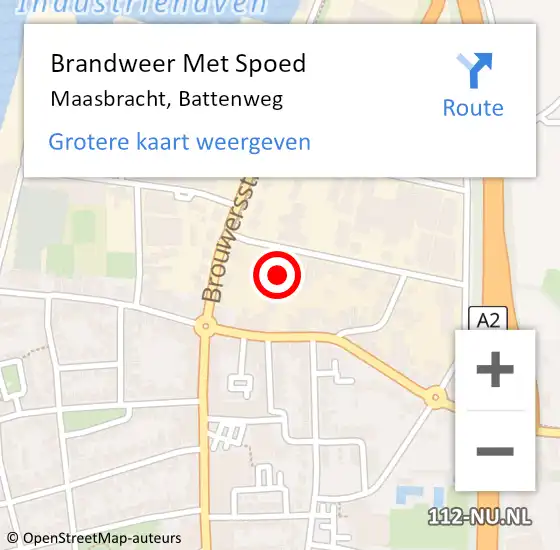 Locatie op kaart van de 112 melding: Brandweer Met Spoed Naar Maasbracht, Battenweg op 1 juni 2016 23:44