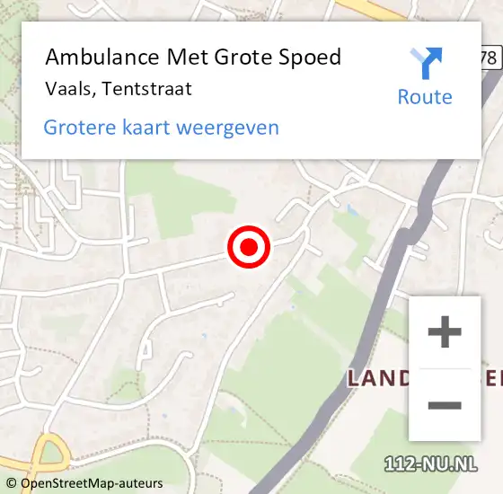 Locatie op kaart van de 112 melding: Ambulance Met Grote Spoed Naar Vaals, Tentstraat op 16 december 2013 22:27