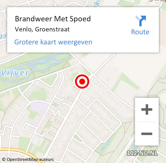 Locatie op kaart van de 112 melding: Brandweer Met Spoed Naar Venlo, Groenstraat op 2 juni 2016 01:43