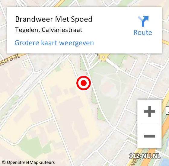 Locatie op kaart van de 112 melding: Brandweer Met Spoed Naar Tegelen, Calvariestraat op 2 juni 2016 01:48