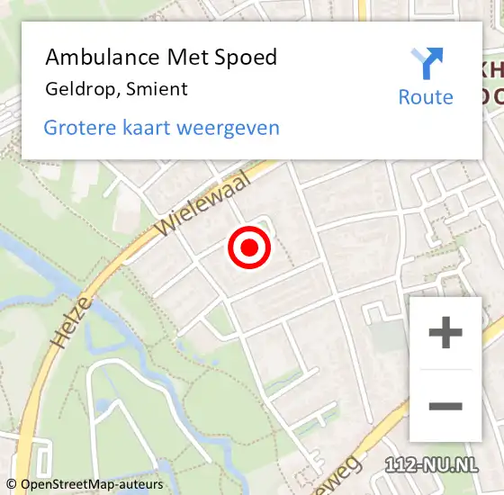 Locatie op kaart van de 112 melding: Ambulance Met Spoed Naar Geldrop, Smient op 2 juni 2016 03:33