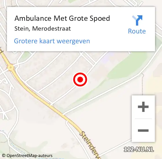 Locatie op kaart van de 112 melding: Ambulance Met Grote Spoed Naar Stein, Merodestraat op 16 december 2013 23:02