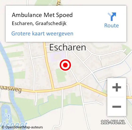 Locatie op kaart van de 112 melding: Ambulance Met Spoed Naar Escharen, Graafschedijk op 2 juni 2016 10:08