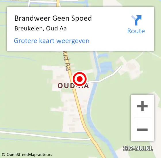 Locatie op kaart van de 112 melding: Brandweer Geen Spoed Naar Breukelen, Oud Aa op 2 juni 2016 10:17