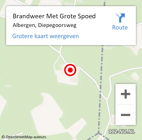 Locatie op kaart van de 112 melding: Brandweer Met Grote Spoed Naar Albergen, Diepegoorsweg op 2 juni 2016 10:38