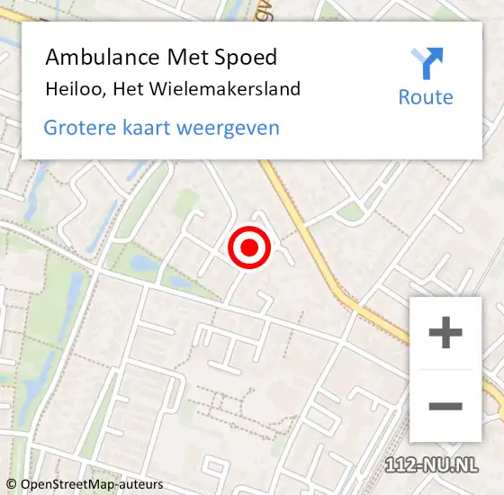 Locatie op kaart van de 112 melding: Ambulance Met Spoed Naar Heiloo, Het Wielemakersland op 2 juni 2016 11:49