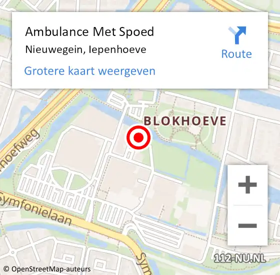 Locatie op kaart van de 112 melding: Ambulance Met Spoed Naar Nieuwegein, Iepenhoeve op 2 juni 2016 12:43