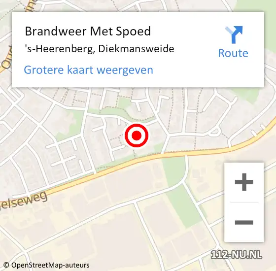 Locatie op kaart van de 112 melding: Brandweer Met Spoed Naar 's-Heerenberg, Diekmansweide op 2 juni 2016 16:24