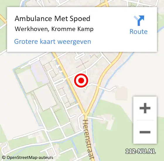 Locatie op kaart van de 112 melding: Ambulance Met Spoed Naar Werkhoven, Kromme Kamp op 2 juni 2016 17:24