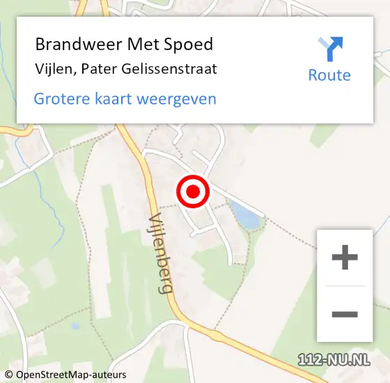 Locatie op kaart van de 112 melding: Brandweer Met Spoed Naar Vijlen, Pater Gelissenstraat op 2 juni 2016 18:08