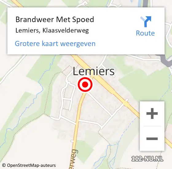 Locatie op kaart van de 112 melding: Brandweer Met Spoed Naar Lemiers, Klaasvelderweg op 2 juni 2016 18:15