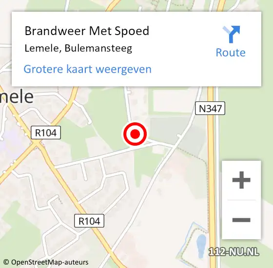 Locatie op kaart van de 112 melding: Brandweer Met Spoed Naar Lemele, Bulemansteeg op 2 juni 2016 18:19