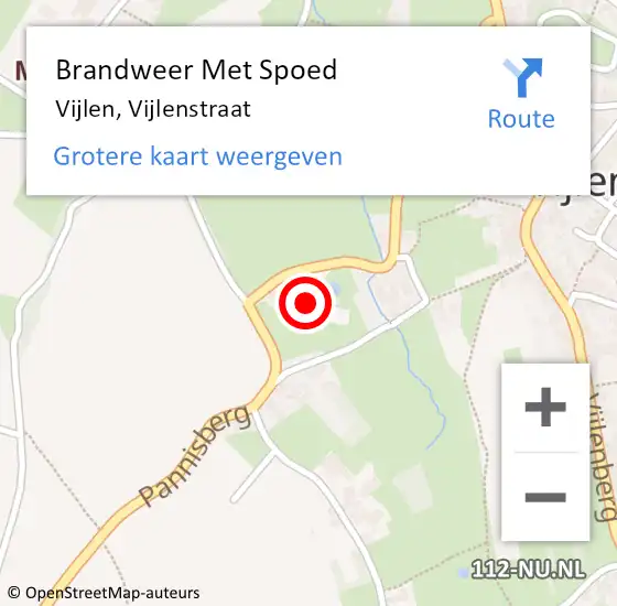 Locatie op kaart van de 112 melding: Brandweer Met Spoed Naar Vijlen, Vijlenstraat op 2 juni 2016 19:02