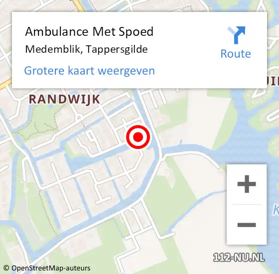 Locatie op kaart van de 112 melding: Ambulance Met Spoed Naar Medemblik, Tappersgilde op 2 juni 2016 20:19