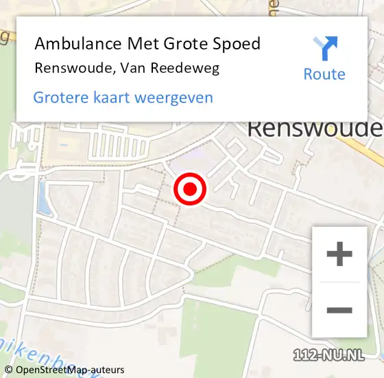 Locatie op kaart van de 112 melding: Ambulance Met Grote Spoed Naar Renswoude, Van Reedeweg op 2 juni 2016 20:30