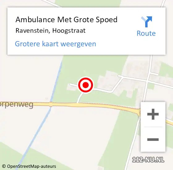 Locatie op kaart van de 112 melding: Ambulance Met Grote Spoed Naar Ravenstein, Hoogstraat op 2 juni 2016 20:57